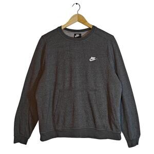 Nike Gray Crewneck Sweatshirt Pullover Pocket Logo XL